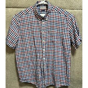 Barbour Tailored Fit Short Sleeve Button Down Multicolored Shirt Men's‎ 2XL
